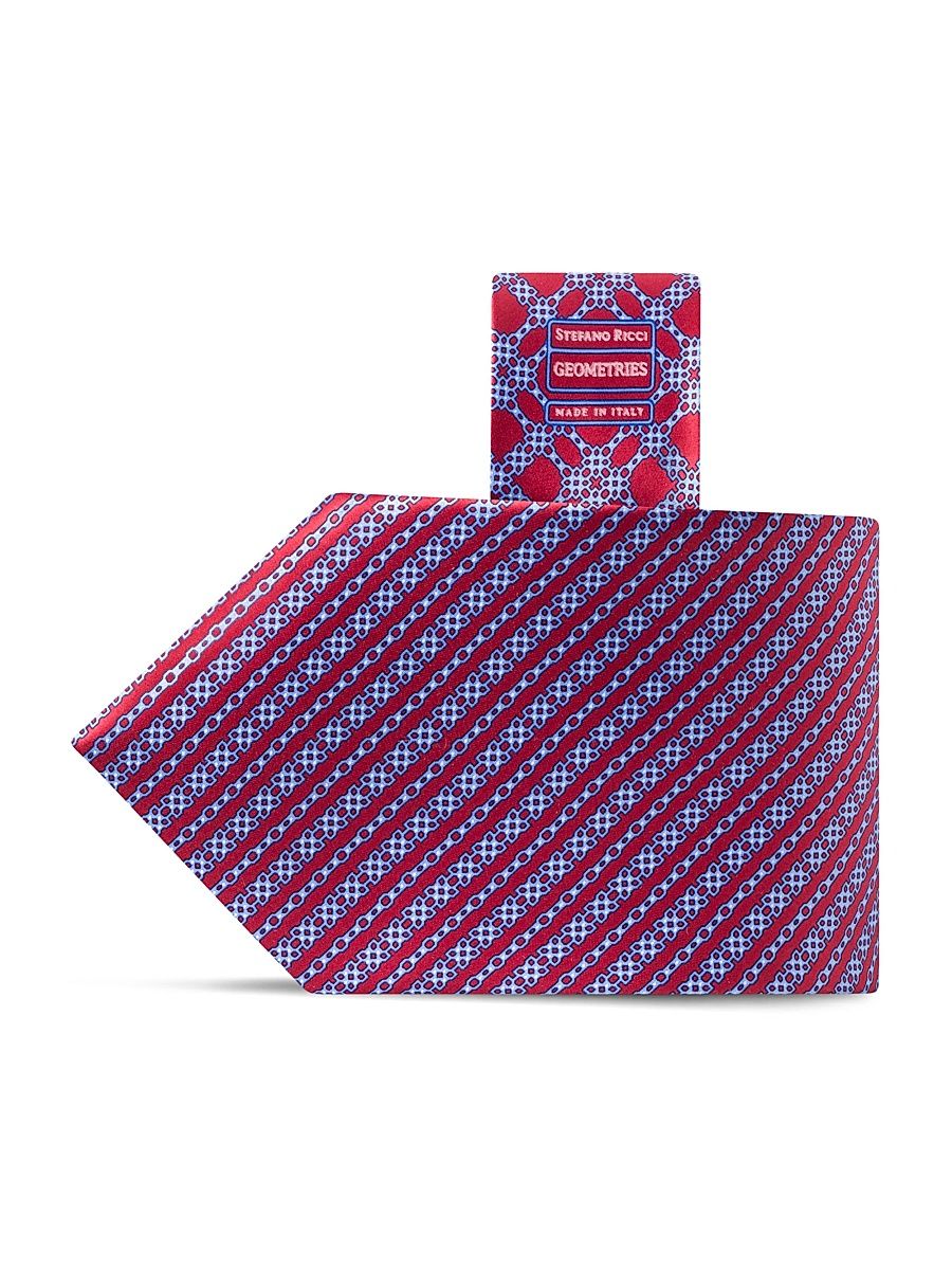 Men's Luxury Woven Silk Tie - Bright Red