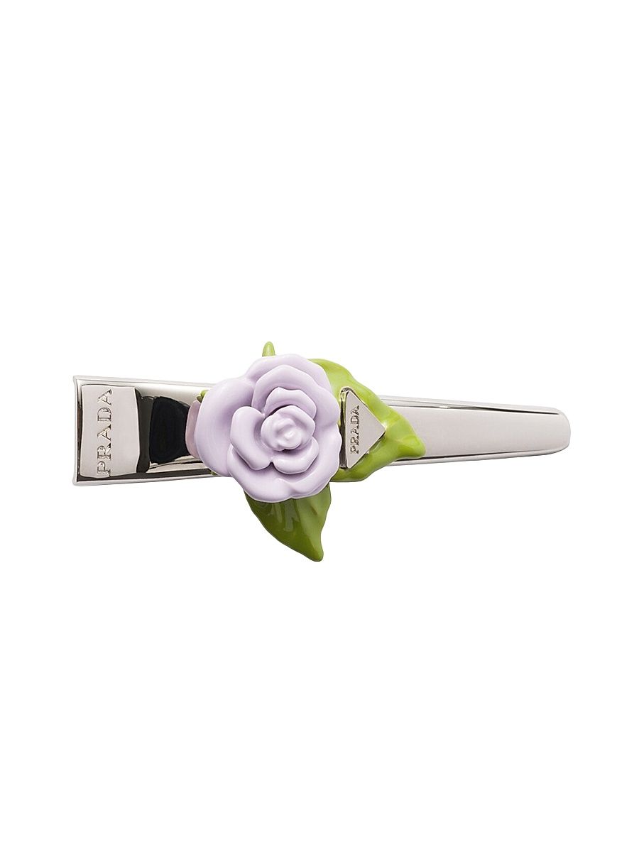 Women's Enamelled Metal Hair Clip - Purple