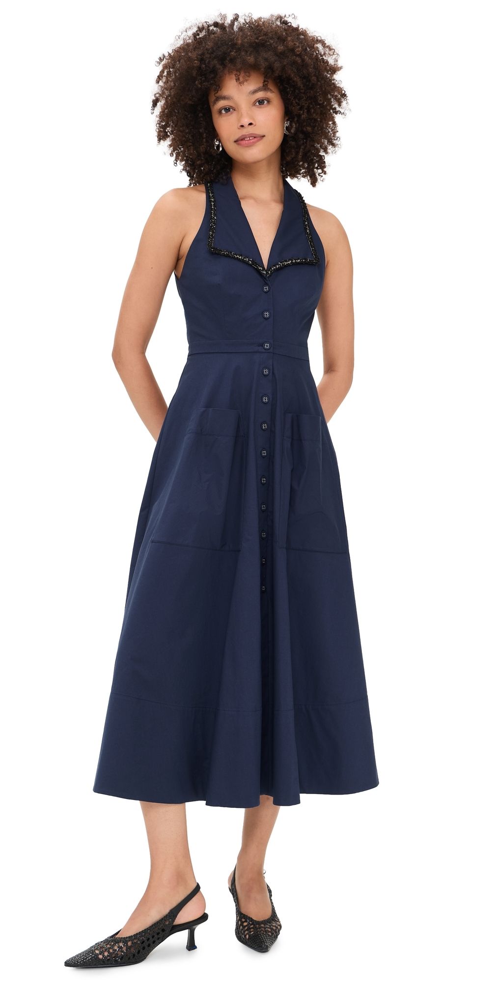 SALONI The Jessica Dress True Navy 10