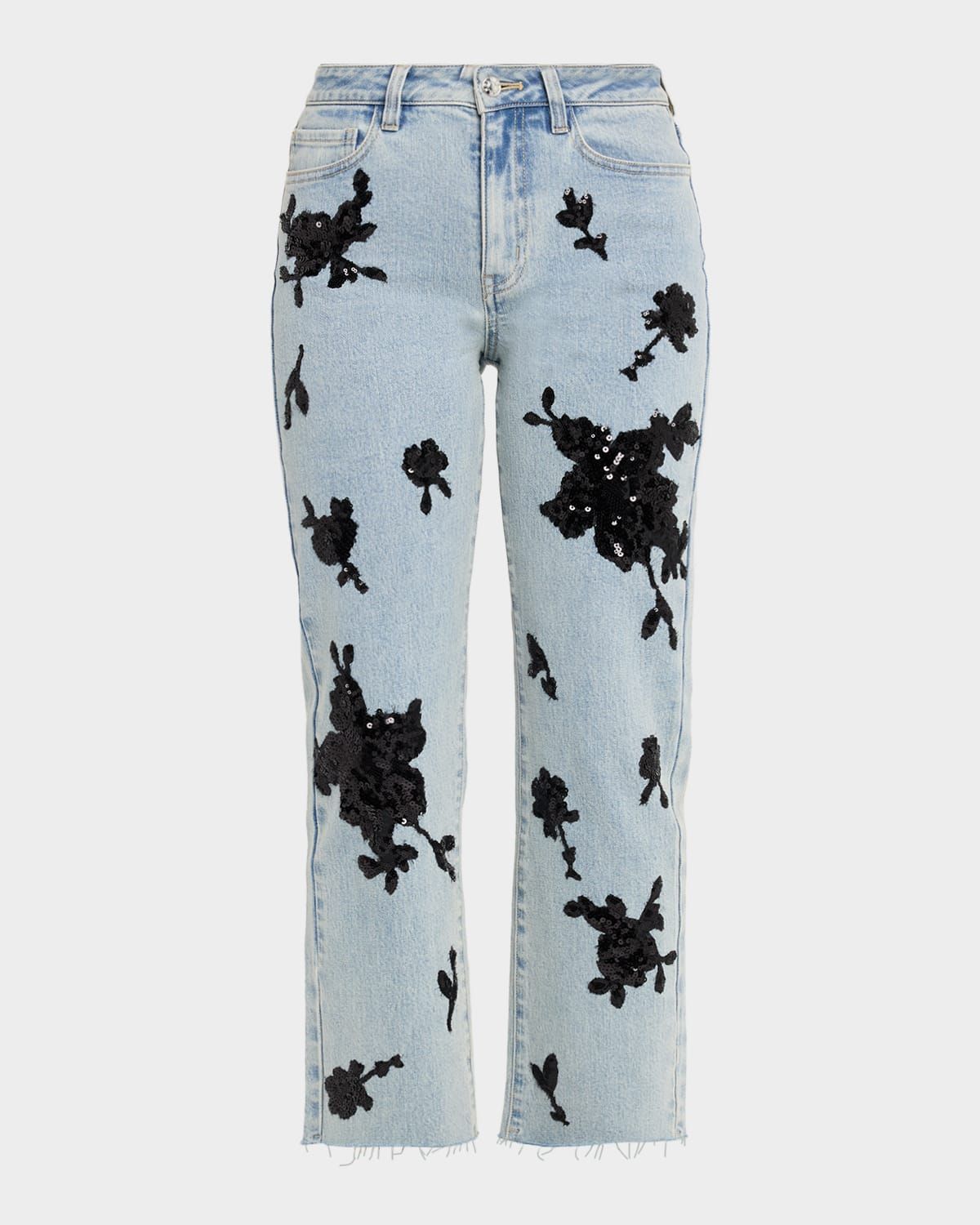 Bella Sequined Straight-Leg Jeans