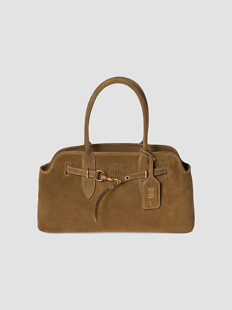 Miu Miu Women's Aventure Suede Shoulder Bag - Green