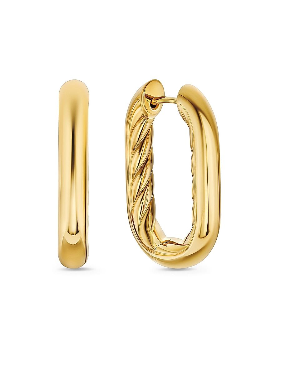 Women's Madison Smooth Hoop Earrings in 18K Yellow Gold, 24.3MM - Gold