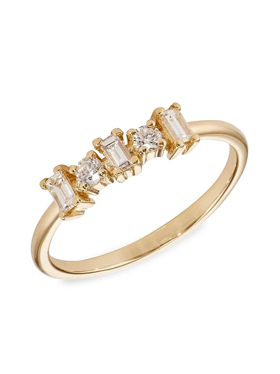 Women's Baguette 18K Gold & 0.28 TCW Diamond Ring - Yellow Gold - Size 6