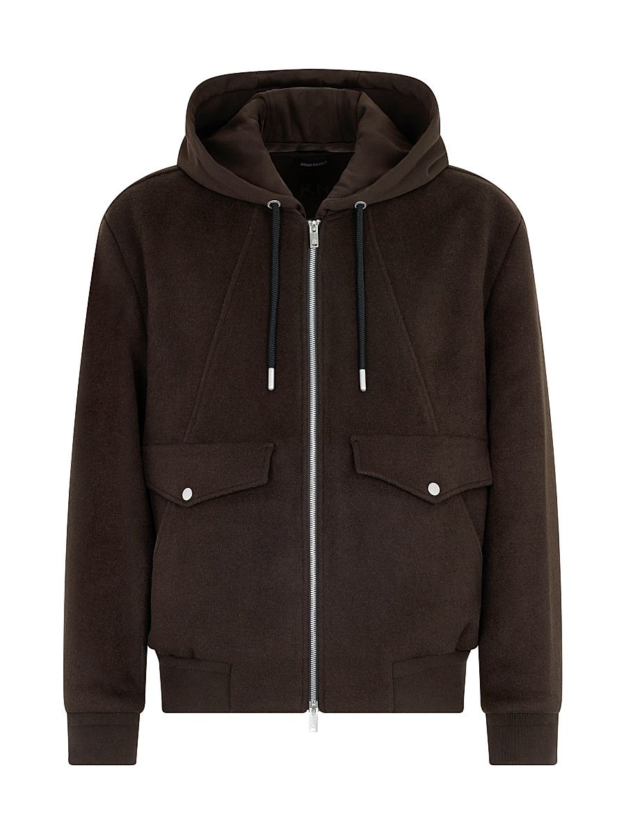 Moose Knuckles Men's Elington Wool Bomber Jacket - Espresso - Size XXL