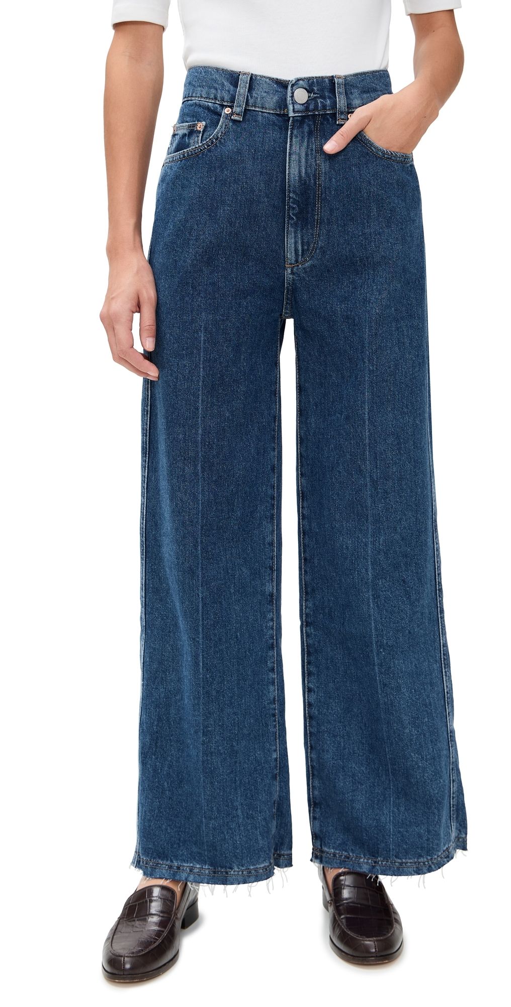 DL1961 Hepburn Wide Leg High Rise Ankle Jeans North Beach (Highluxe) 23