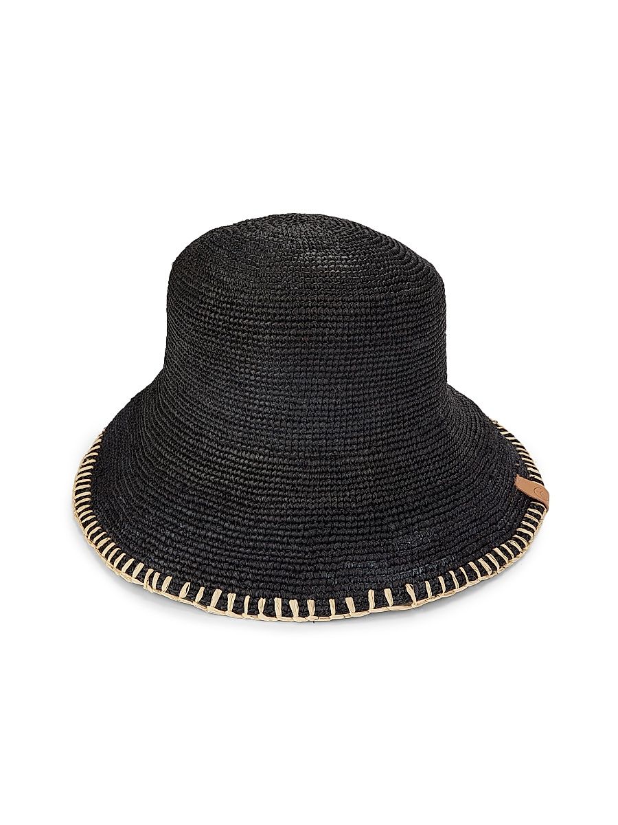 rag & bone Women's Jade Whipstitch Rollable Bucket Hat - Black - Size Small