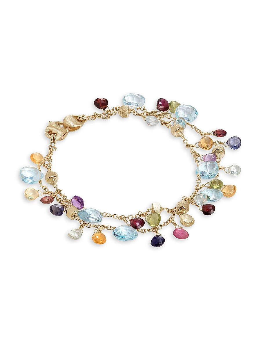 Women's Paradise 18K Yellow Gold & Mixed-Stone 2-Strand Bracelet - Yellow Gold Multi