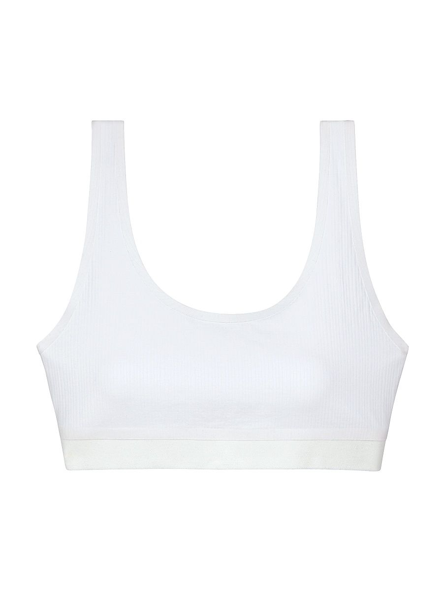 Women's Beauty Cotton Scoop Neck Bralette - Pearl - Size XS