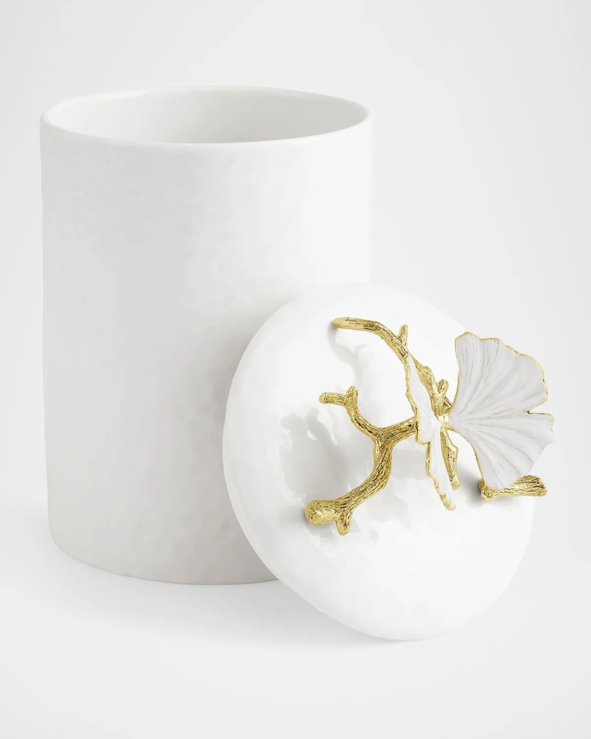 Butterfly Ginkgo Gold Porcelain Canister, Small