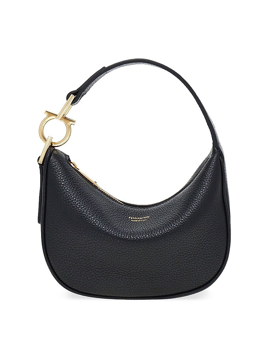 Women's Mini Gancini Leather Top Handle Bag - Nero