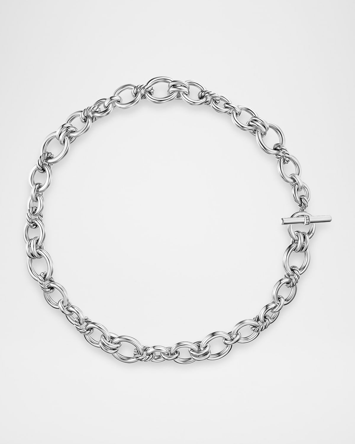 DY Mercer Chain Necklace with Diamonds in Silver, 5mm