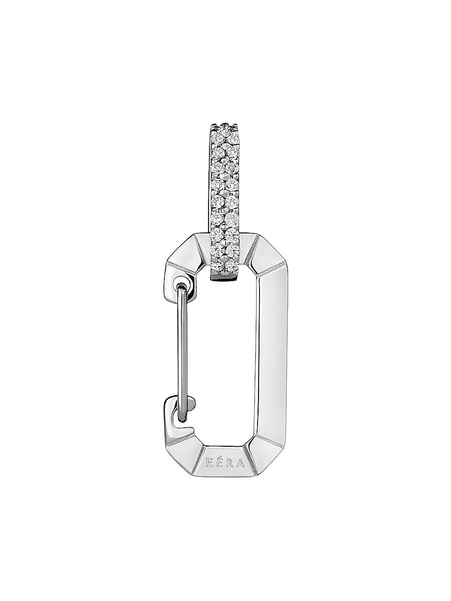 Women's Chiara Two-Tone 18K Gold & Diamond Drop Earring - White Gold