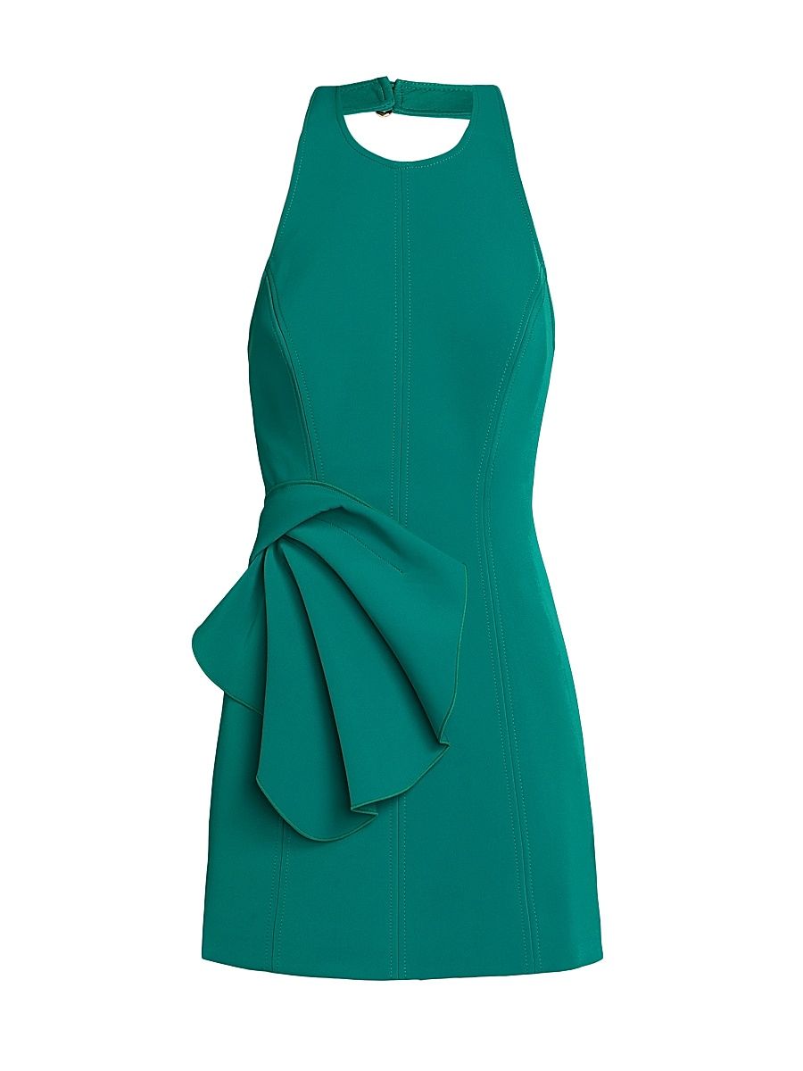 Women's Manton Asymmetric Petal Halter Minidress - Dark Pacific - Size 12