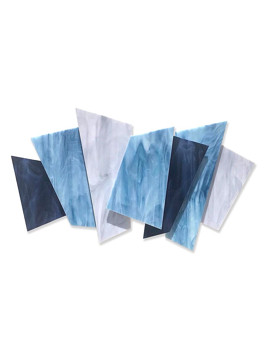 Ascend Glass & Metal Wall Sculpture - Blue
