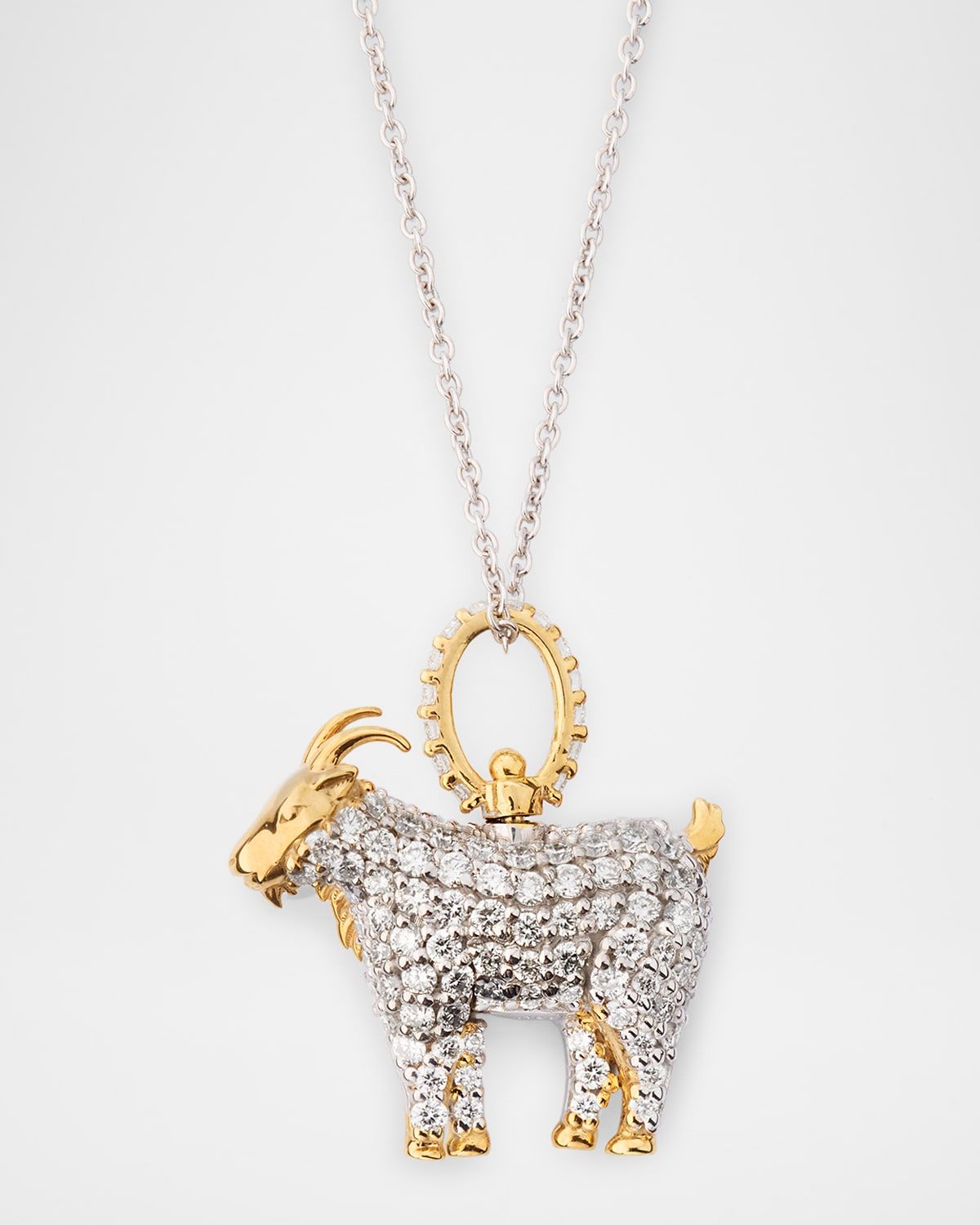 18K Gold The Goat Diamond Pendant Necklace