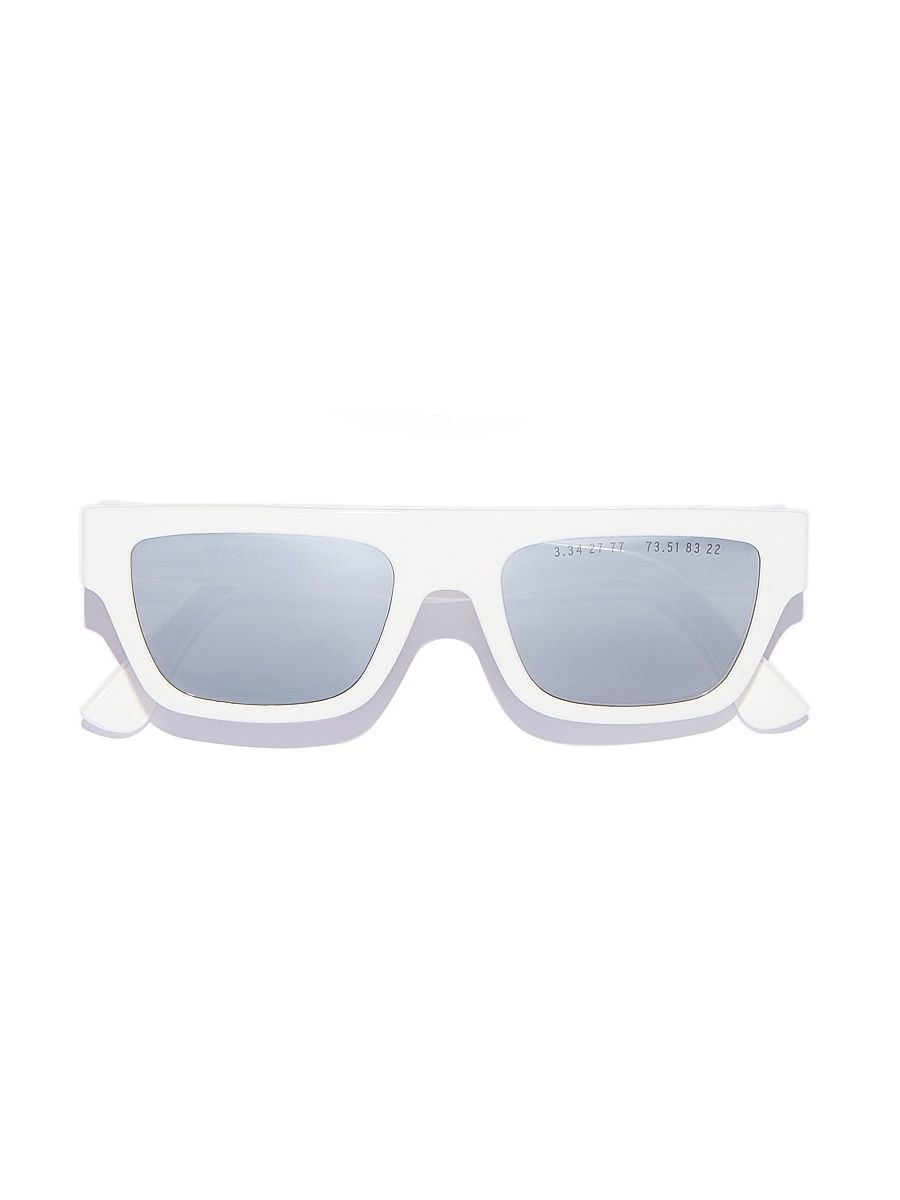 Men's White Flage 51MM Rectangular Sunglasses - White Flag