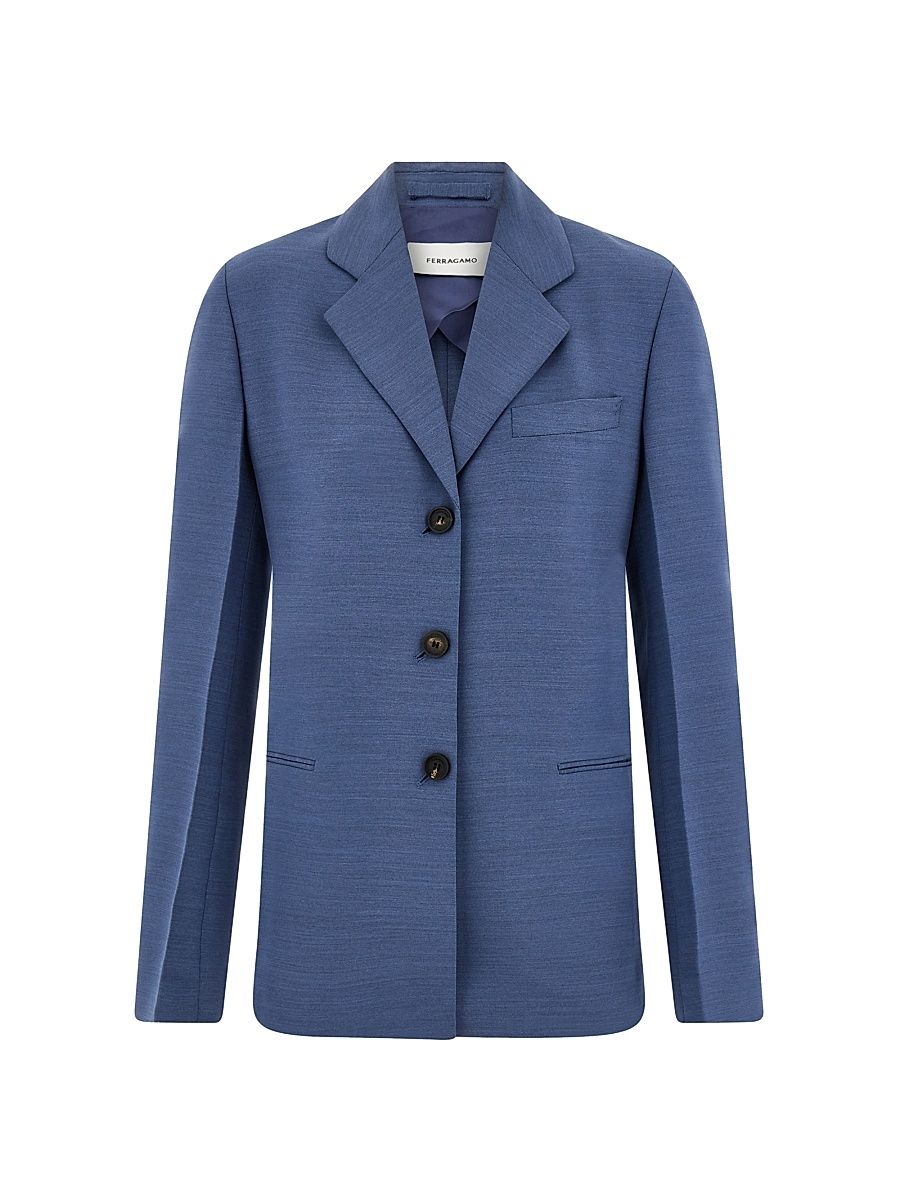 Women's Faille Single-Breasted Blazer - Graphite - Size 12