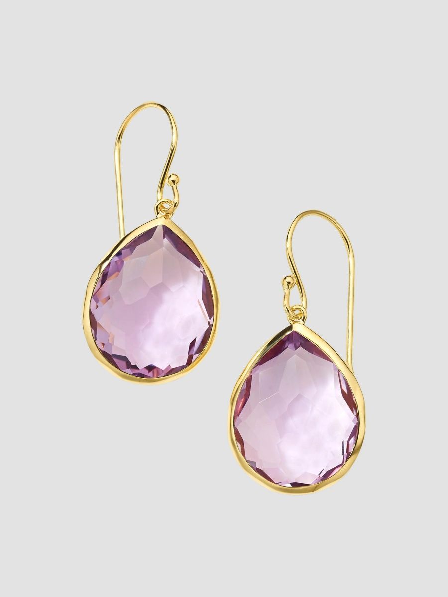 Ippolita Women's Rock Candy 18K Green Gold & Amethyst Medium Teardrop Earrings - Gold