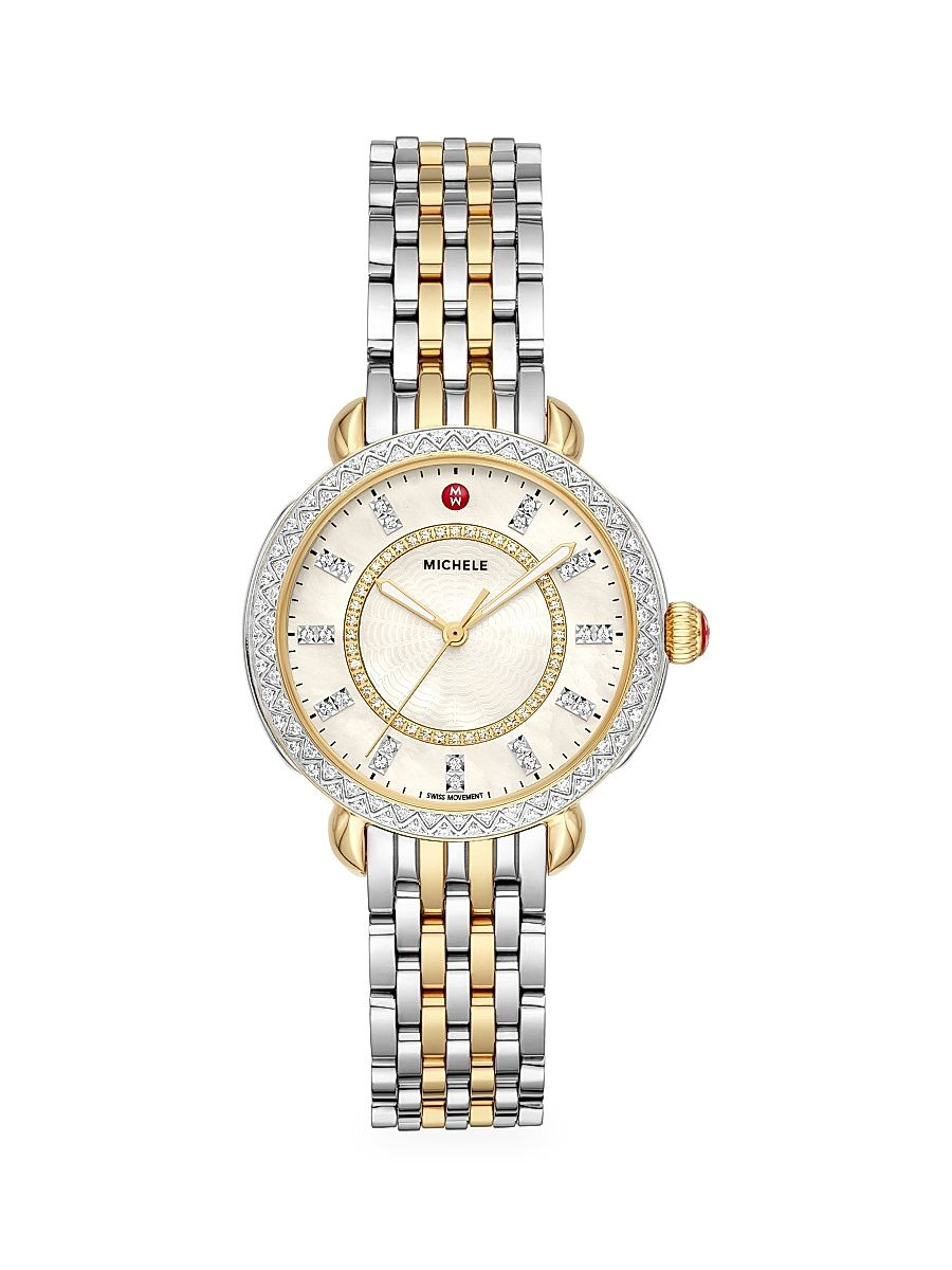Women's Sidney Classic Two-Tone Yellow Goldplated Stainless Steel & Diamond Bracelet Watch