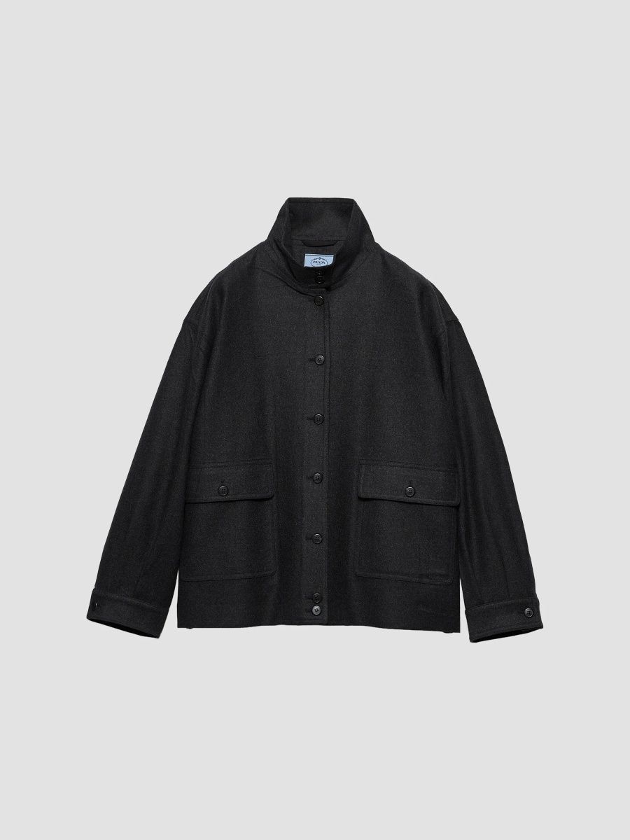 Prada Women's Wool Blouson Jacket - Grey - Size 2