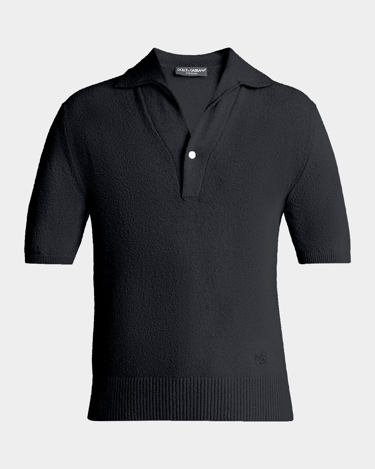 Men & apos;s Texture-Knit V-Neck Polo Shirt