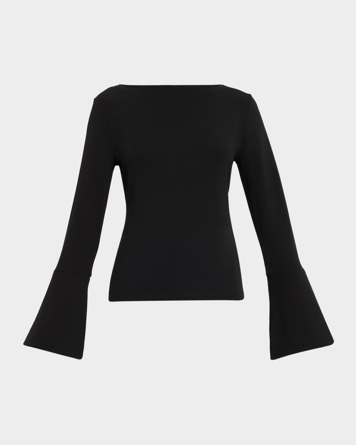 Bateau-Neck Crepe Viscose Jersey Top
