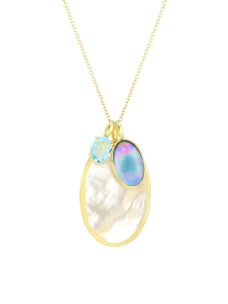 Women's Rock Candy Luce 18K Yellow Gold & Gemstone Triple-Pendant Necklace - Gold