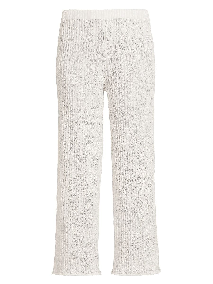 Women's Evy Woven Straight-Leg Pants - Ivory Weave - Size XL