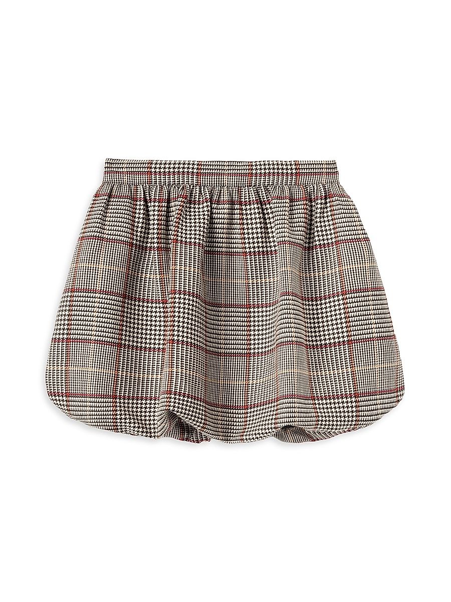 Little Girl's & Girl's Check Bubble Skirt - Brown - Size 8