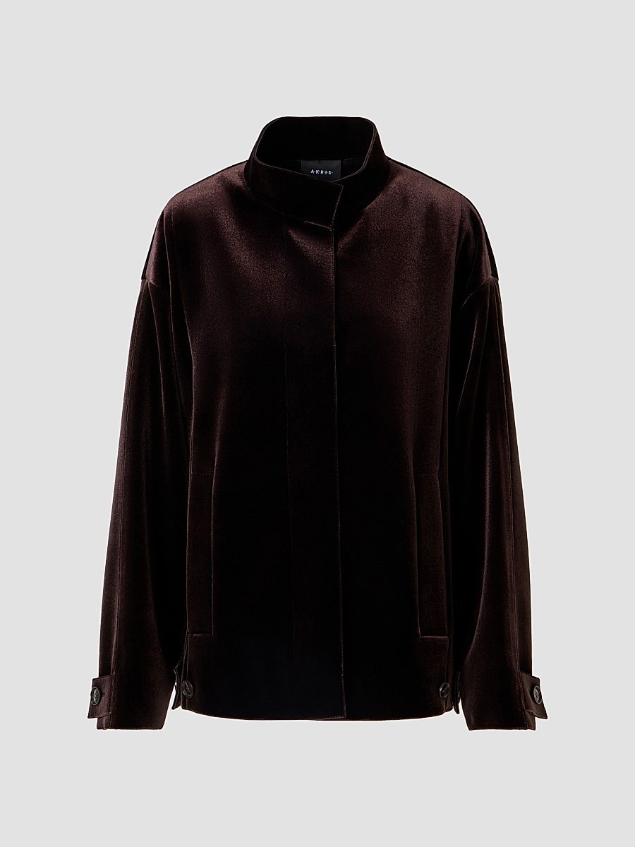Women's Huma Velvet Oversized Parka - Coffee - Size 14