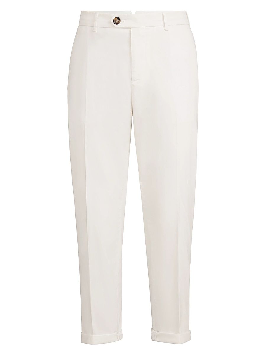 Men's Garment Dyed Italian Fit Trousers - Snow - Size 50