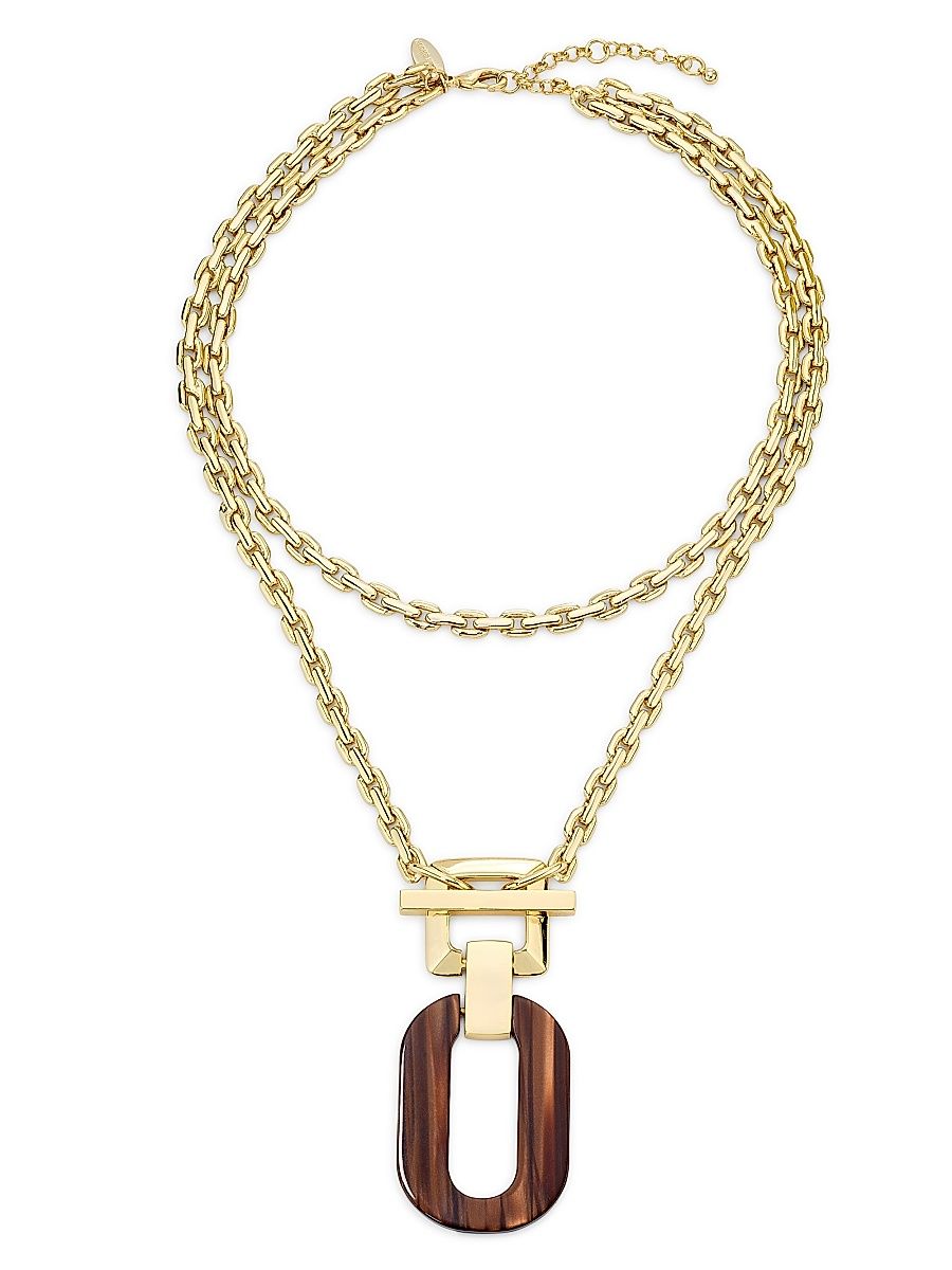 Women's Lucia Goldtone & Resin Pendant Necklace - Gold