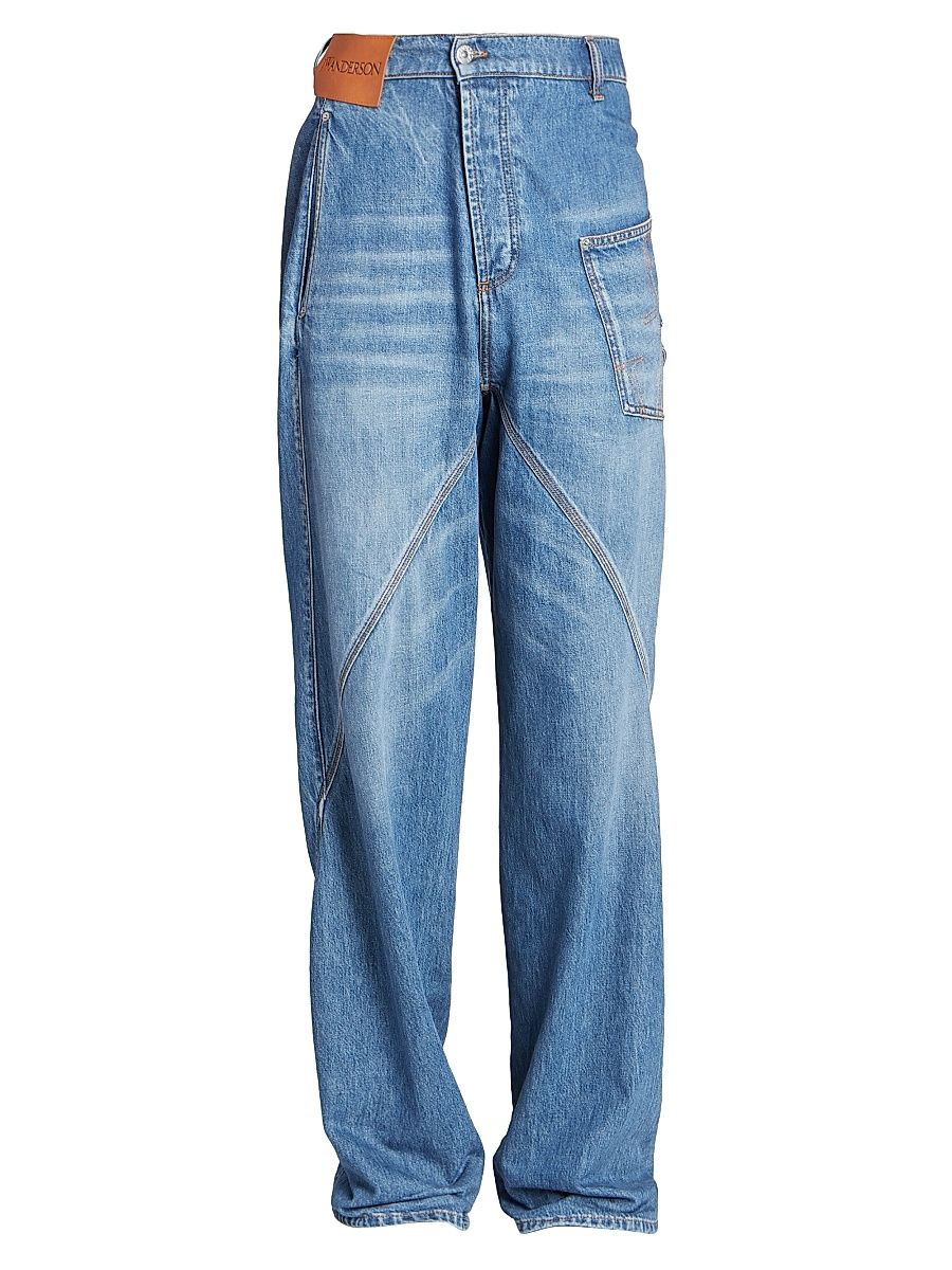 Men's Twisted Denim Workwear Jeans - Light Blue - Size 34