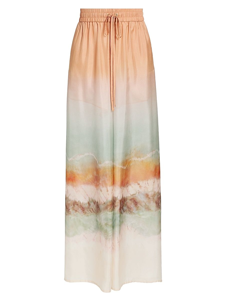 Women's Daylight Gradient Print Silk Relaxed Pants - Tie Dye - Size 8