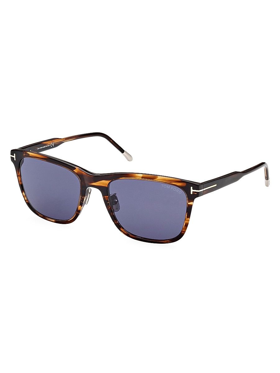 Men's 57MM Acetate Square Sunglasses - Havana
