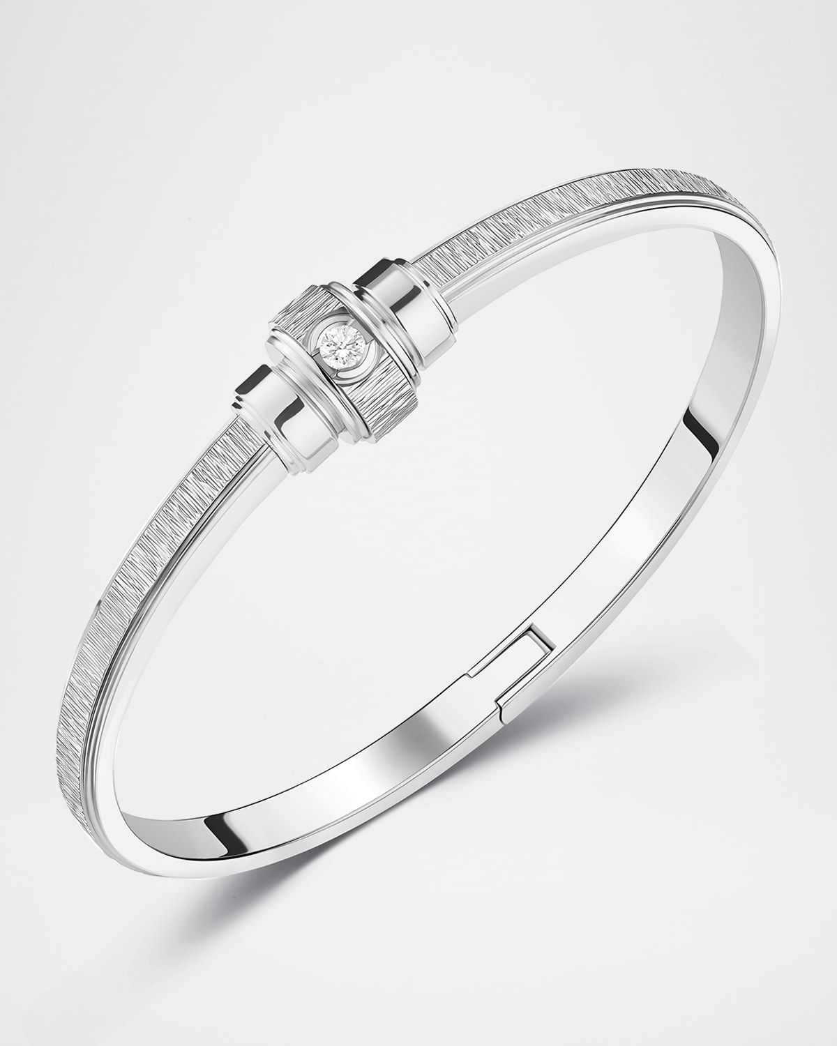 18K White Gold Possession Bracelet with 1 Diamond Station, Size 18cm