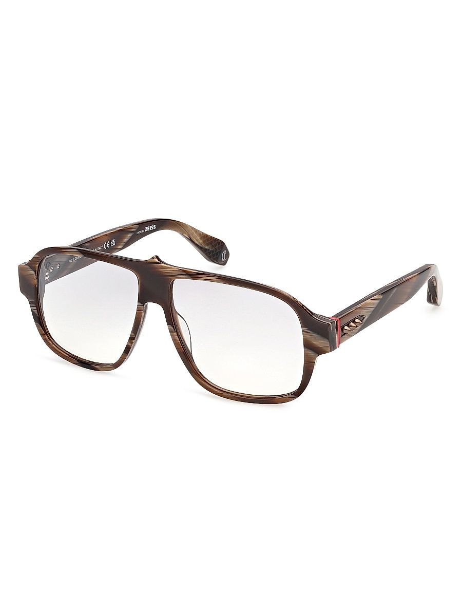 Men's 59MM Aviator Glasses - Brown