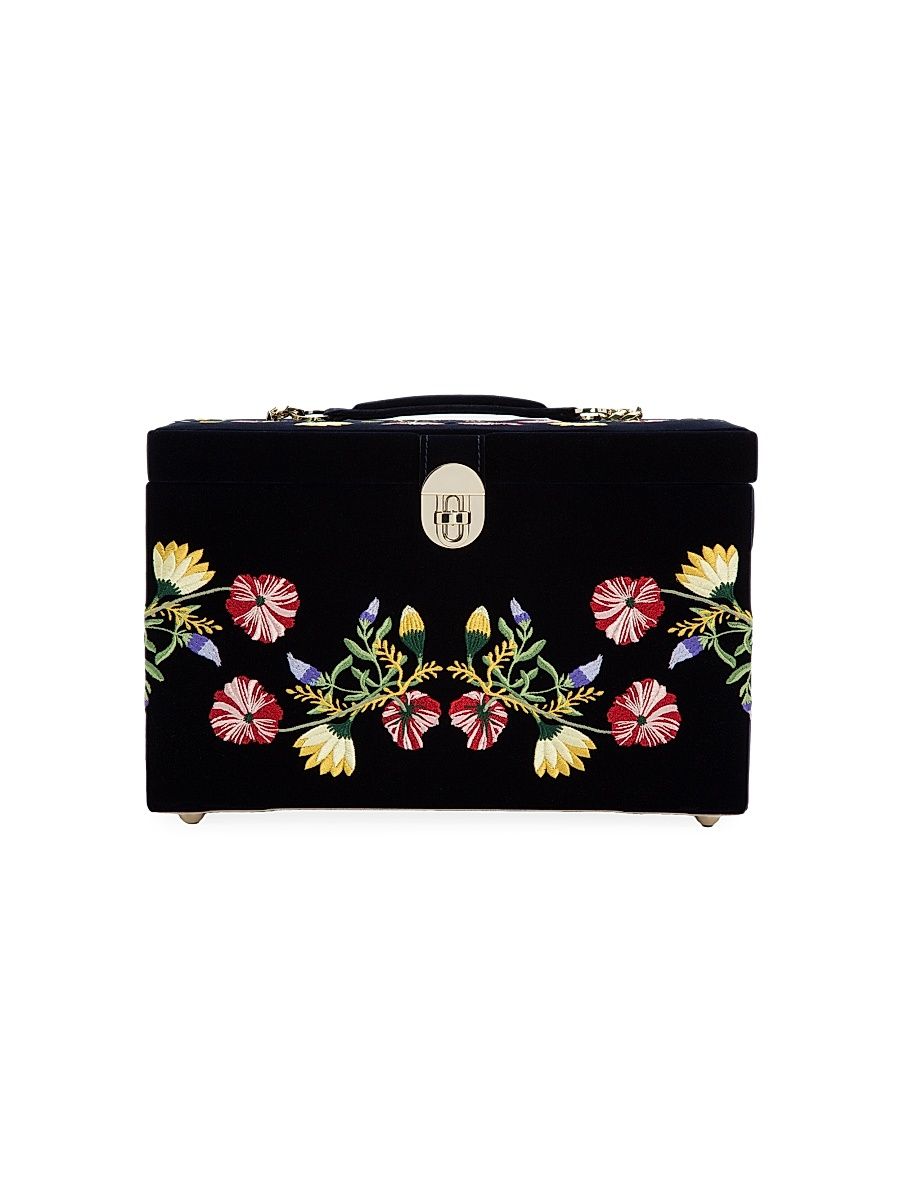 Large Zoe Velvet Jewelry Box - Forest Green