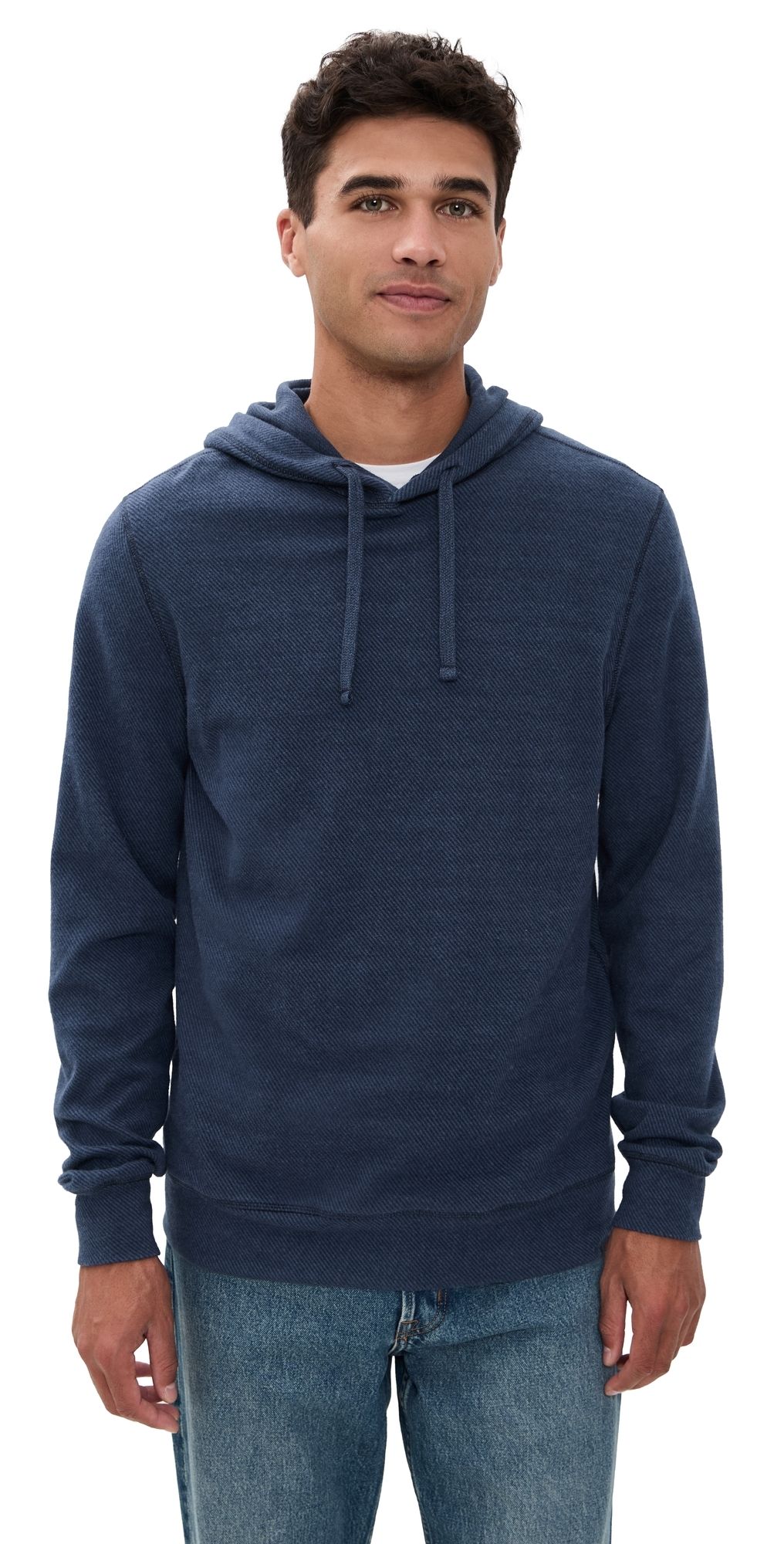 Faherty Legend Sweater Hoodie Brighton Navy Twill L