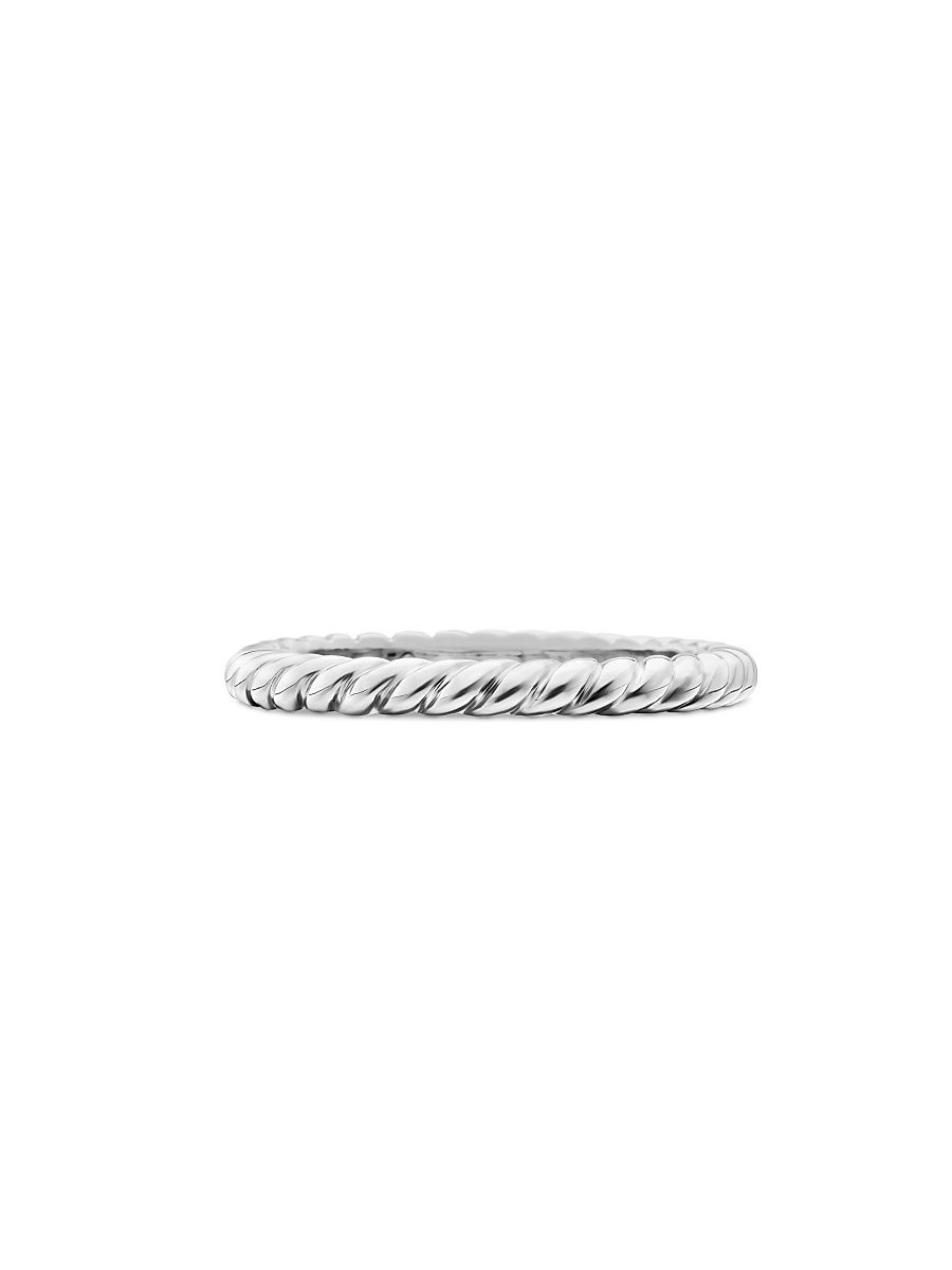 Women's DY Cable Band Ring in Platinum, 2.45MM - Silver - Size 8