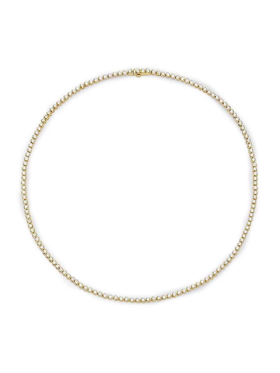 Women's 18K Yellow Gold & 5.10 TCW Diamond Tennis Necklace - Yellow Gold