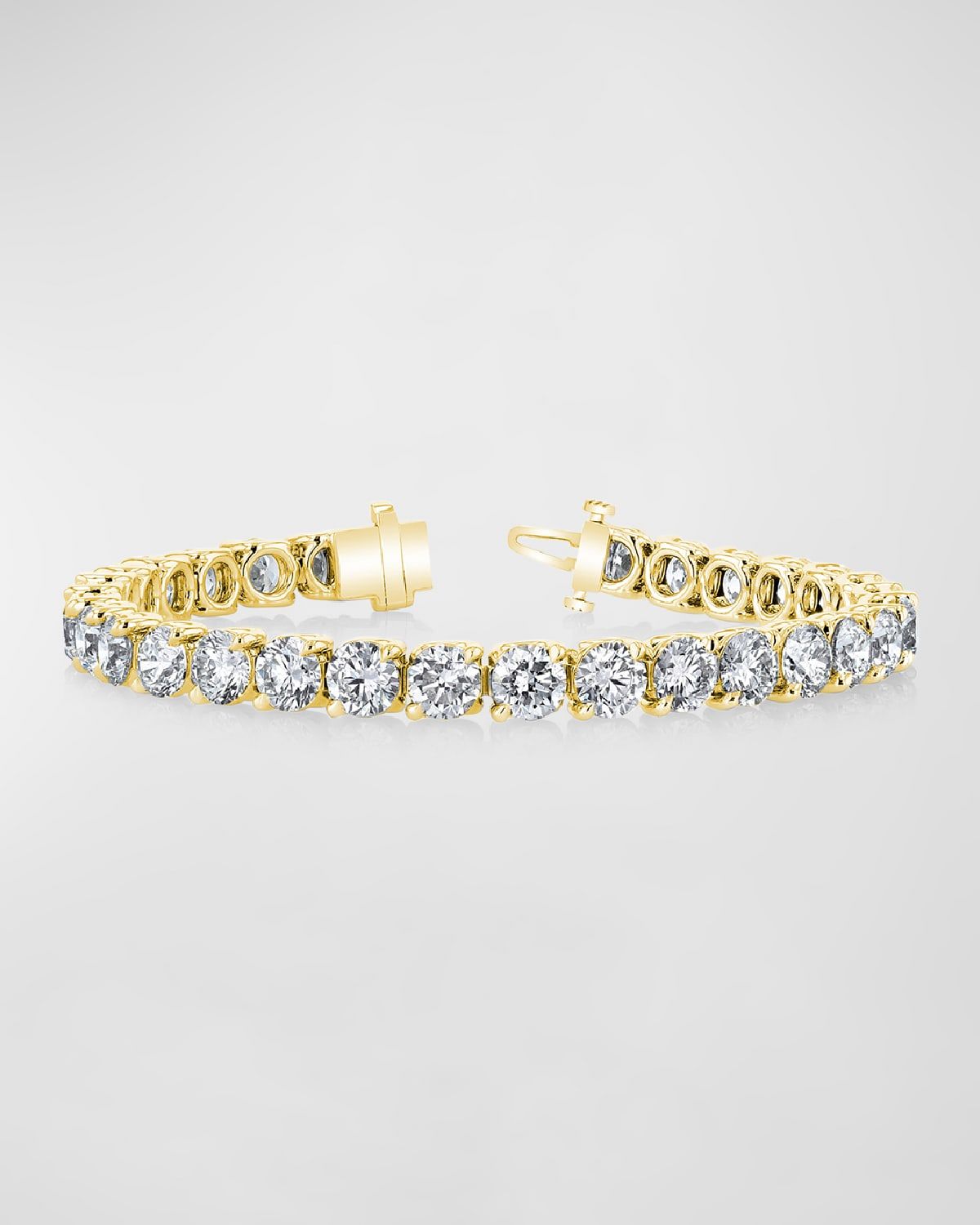 18K Gold Round-Cut Diamond Buttercup Tennis Bracelet
