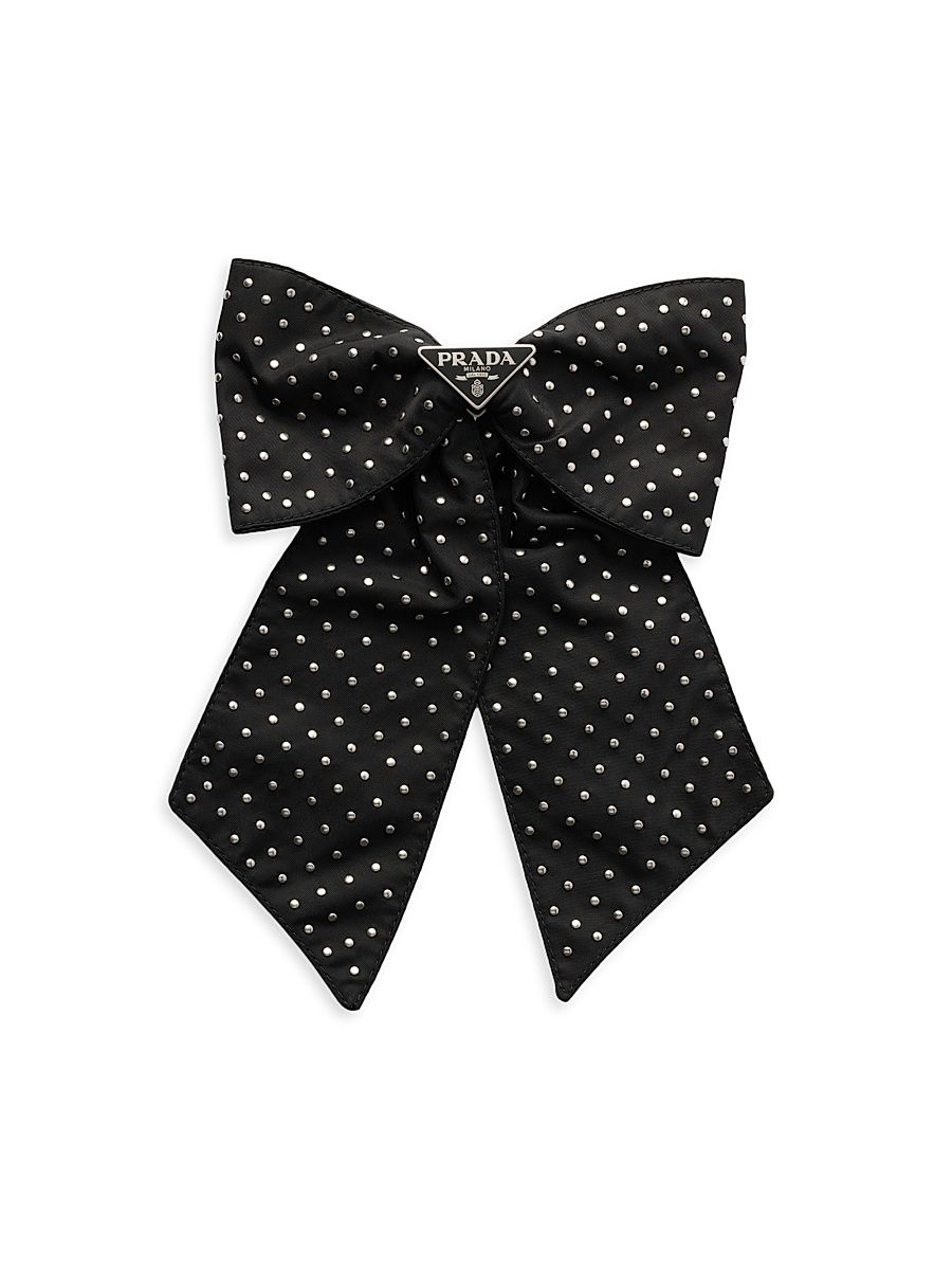 Women's Studded Re-Nylon Hair Clip - Black