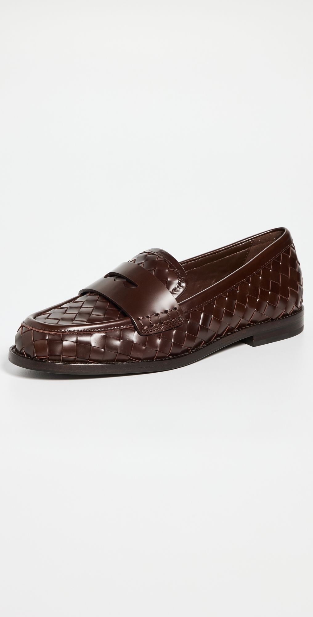 Loeffler Randall Rachel Woven Leather Loafers Espresso 11