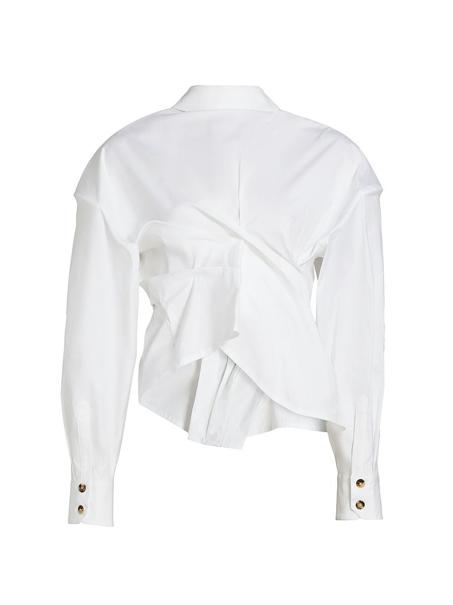 Women's Twisted Reversed Shirt - White - Size 4
