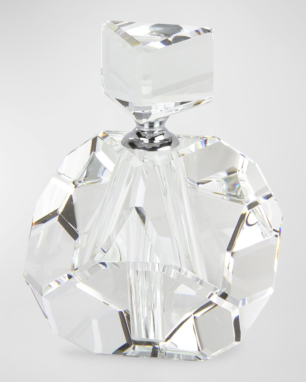 Clear Crystal Faceted Diamond Cut Perfume Bottle