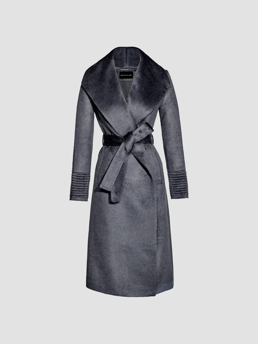 Sentaler Women's Suri Alpaca-Wool Belted Coat - Graphite - Size XL