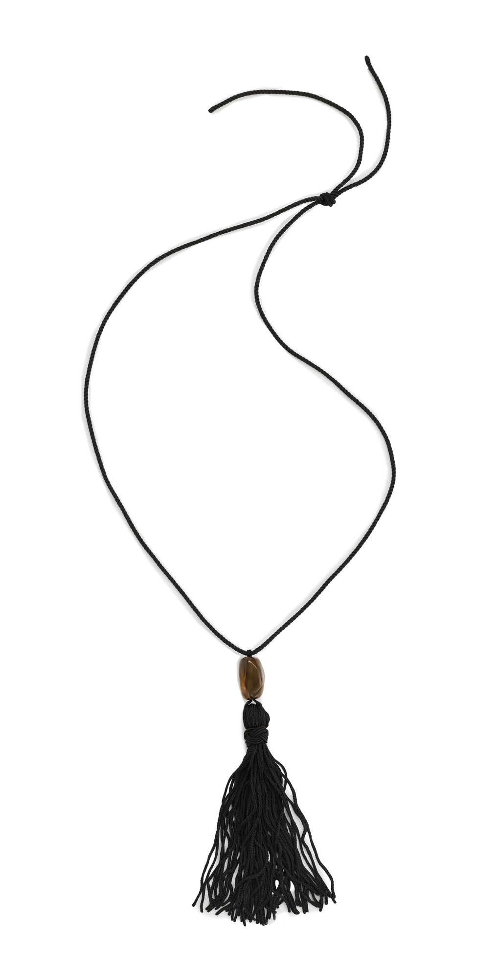 SHASHI Maximes Tassel Necklace Noir One Size