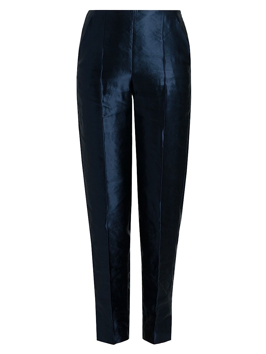 Women's Linen-Silk Tapered Pants - Abyss Blue - Size 4