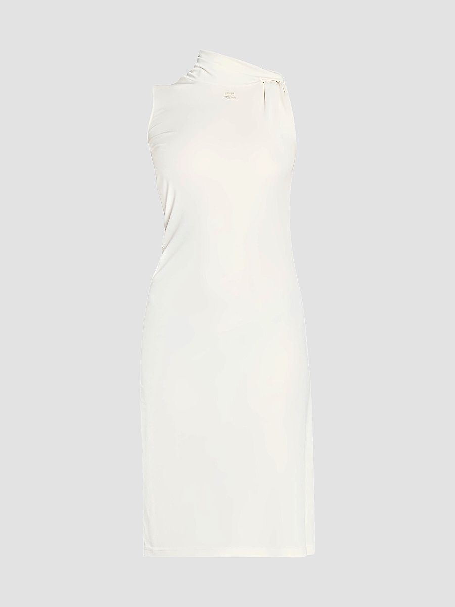 Women's Stretch Crepe Jersey Dress - Natural - Size 8